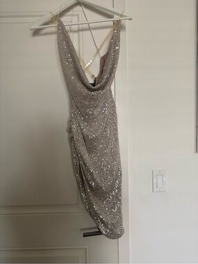 JLUXLABEL Sequin Dress in Champagne Gold